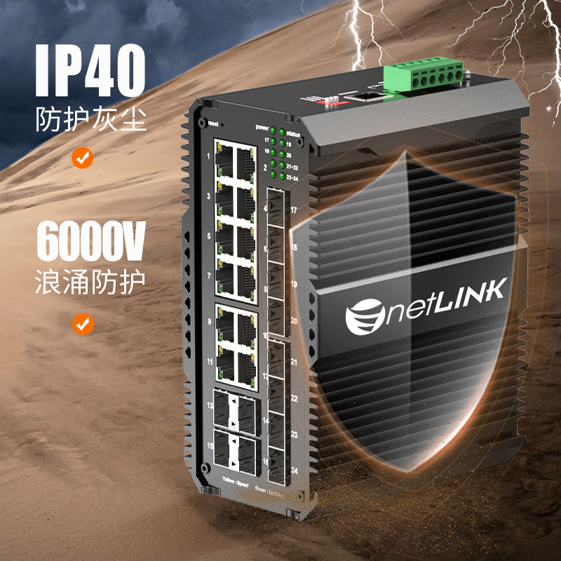 千兆12光12电工业光纤收发器 管理型