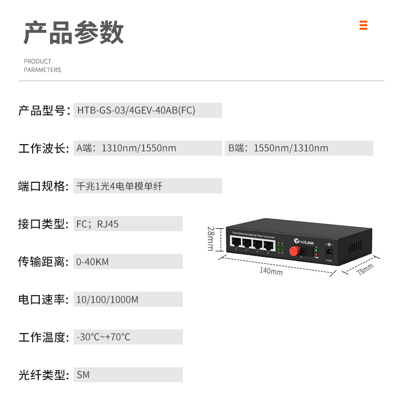 netLINK HTB-GS-03/4GEV-40AB(FC) 