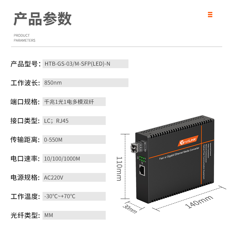 netLINK HTB-GS-03/M-SFP(LED)-N