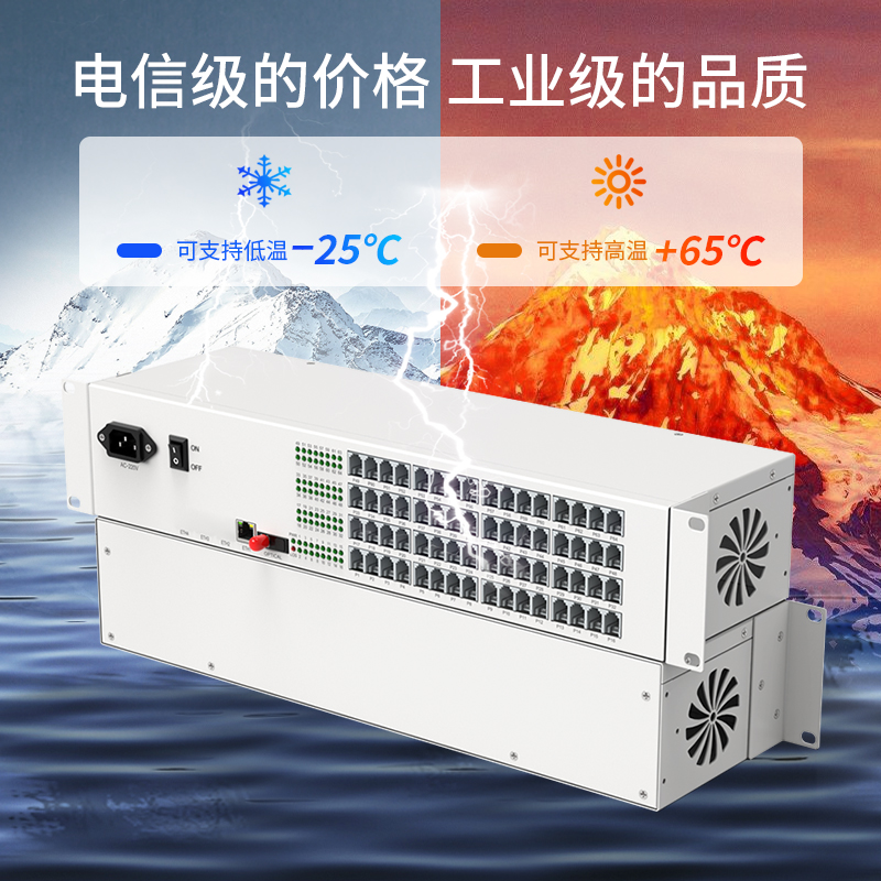 PCM电话光端机  64路电话+1路百兆共享网