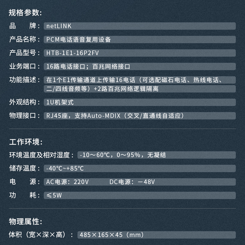netLINK HTB-1E1-16P2FV