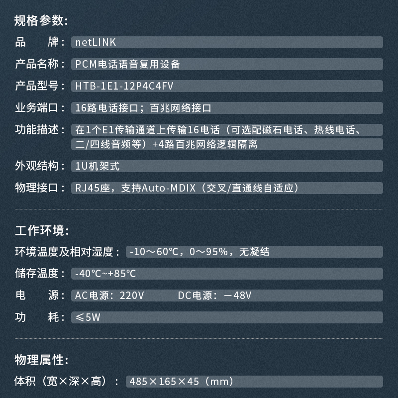 netLINK HTB-1E1-12P4C4FV